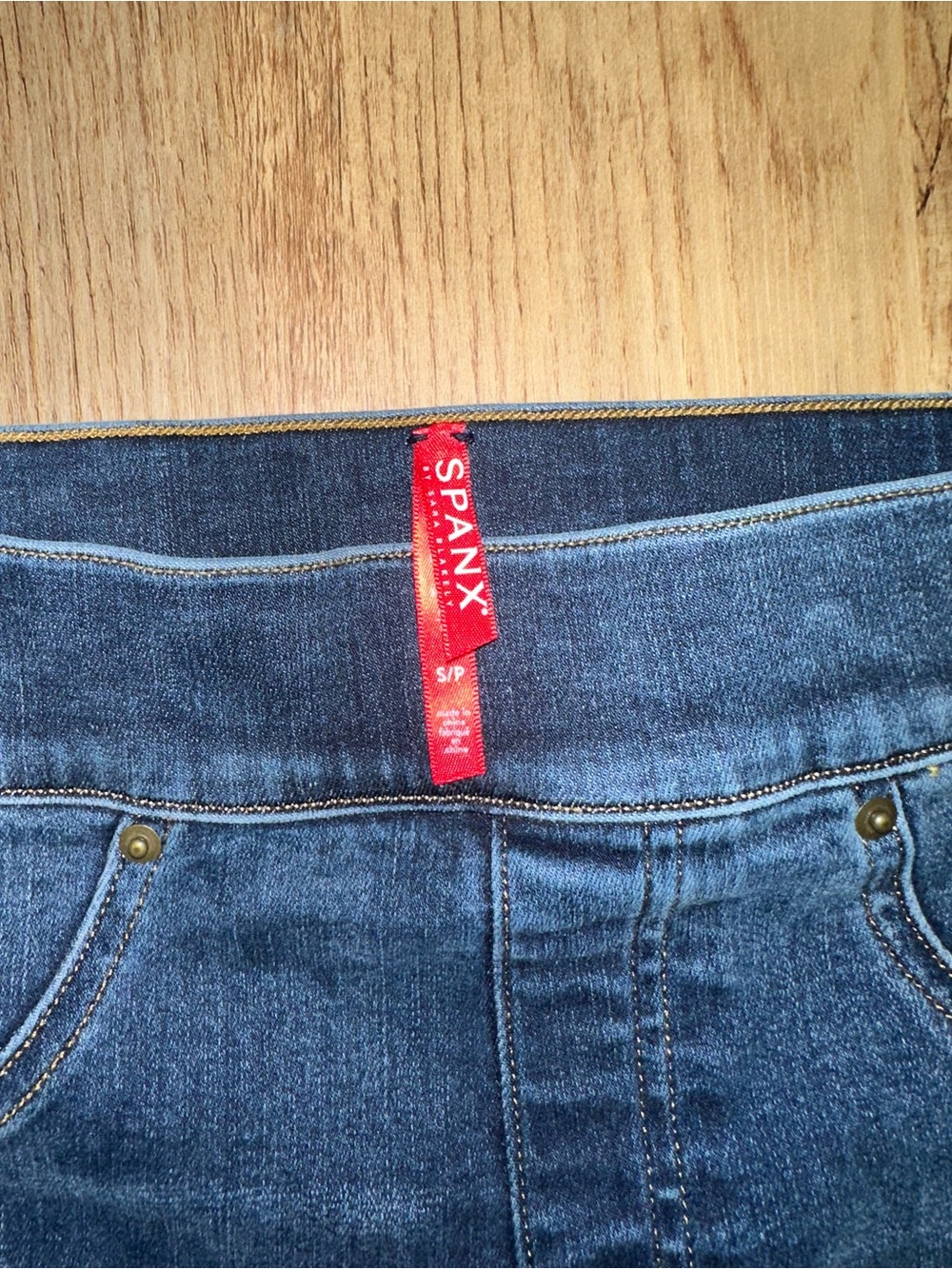 SPANX Dark Blue Skinny Jeggings with Frayed Hem - Picture 3 of 3